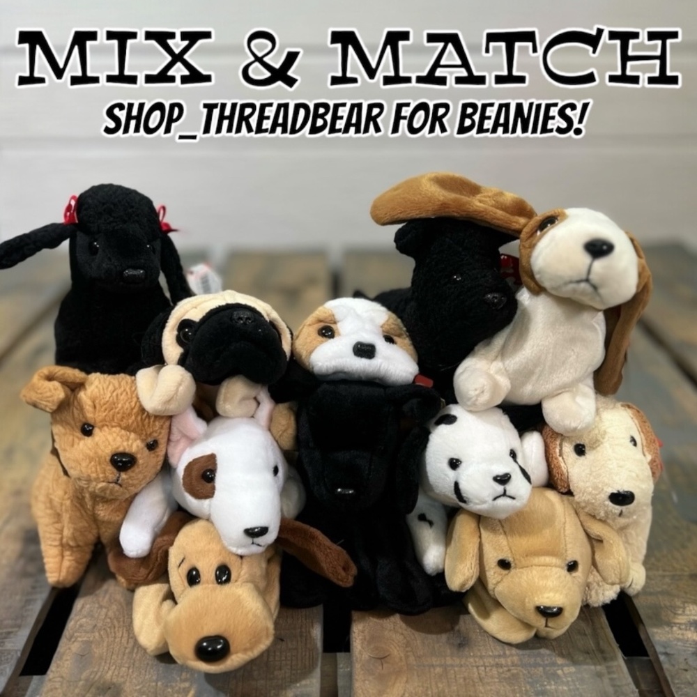 🐾 Ty [CLEARANCE SALE] Rare Dog Beanie Babies: Dotty Puglsy Scottie Tuffy + More